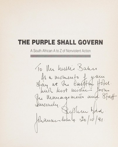 Cover for The Purple Shall Govern