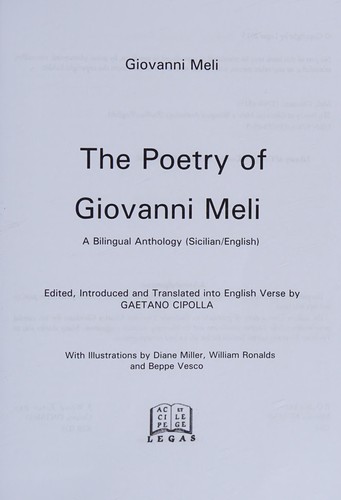 Cover for Poetry of Giovanni Meli