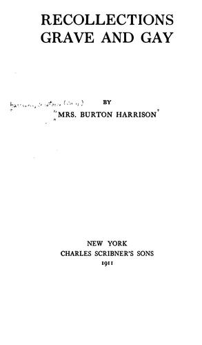 Cover for Recollections grave and gay