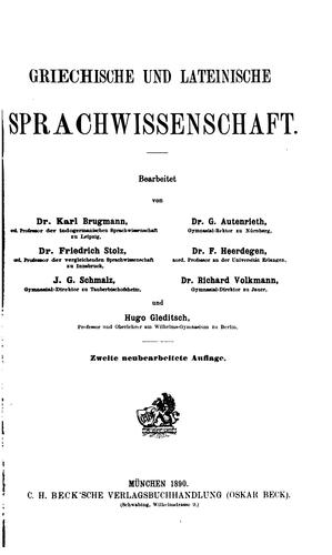 Cover for Griechische und lateinische Sprachwissenschaft
