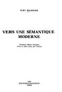 Cover for Vers une sémantique moderne