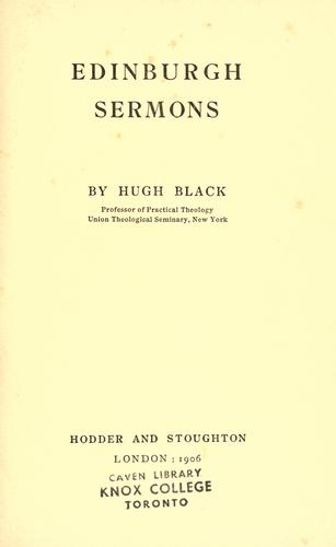 Cover for Edinburgh sermons