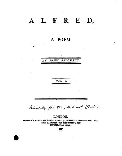 Cover for Alfred, a poem