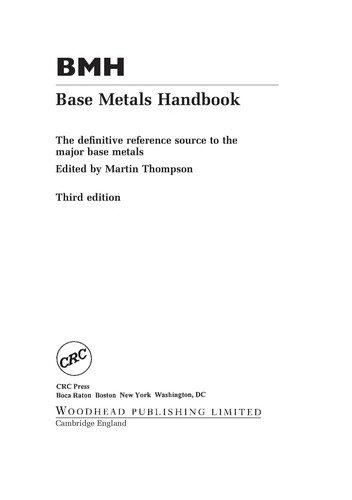Cover for Base metals handbook