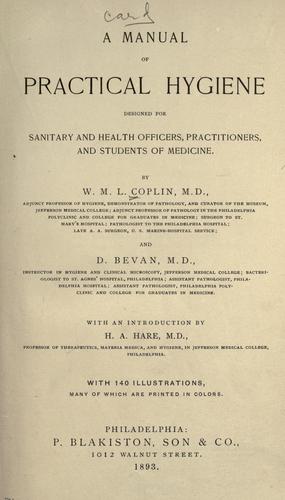 Cover for A manual of practical hygiene