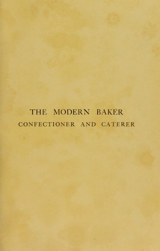 Cover for The modern baker, confectioner and caterer