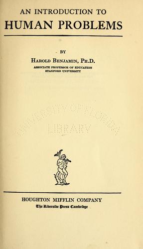 Cover for An introduction to human problems