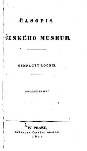 Cover for Časopis Českého museum