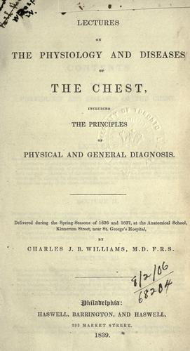 Cover for Lectures on the physiology and diseases of the chest