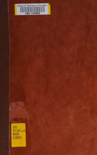 Cover for The Old testament against its environment