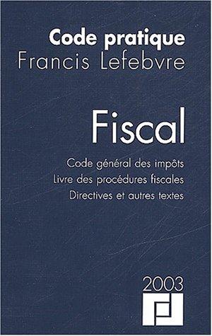 Cover for Code fiscal 2003 