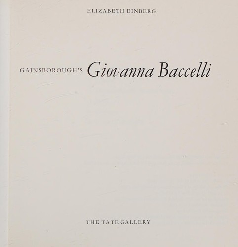 Cover for Gainsborough's Giovanna Baccelli