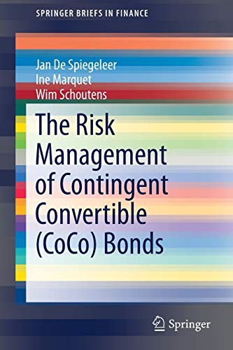 Cover for The Risk Management of Contingent Convertible  Bonds