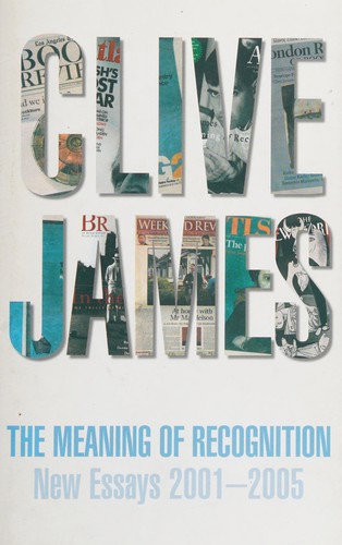 Cover for MEANING OF RECOGNITION: NEW ESSAYS, 2001-2005.