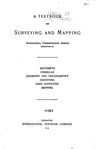 Cover for A Textbook on Surveying and Mapping ...