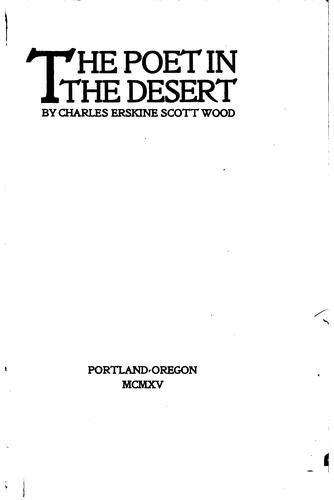 Cover for The poet in the desert.