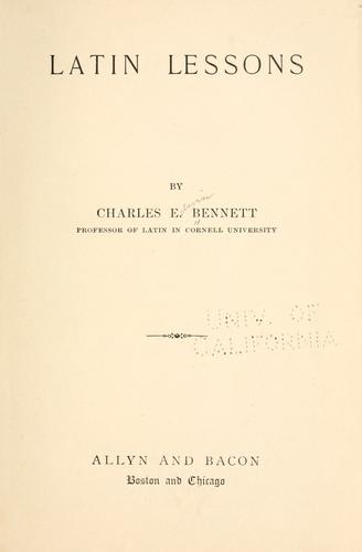 Cover for Latin lessons