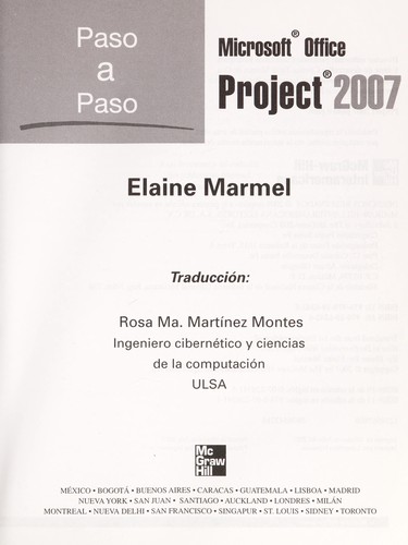 Cover for Microsoft office Project 2007