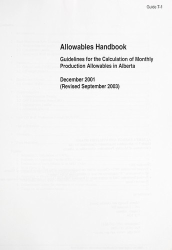 Cover for Allowables handbook