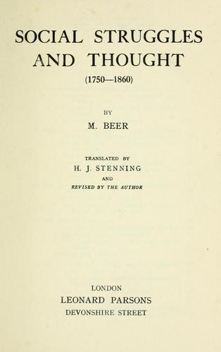 Cover for Social struggles and thought (1750-1860)