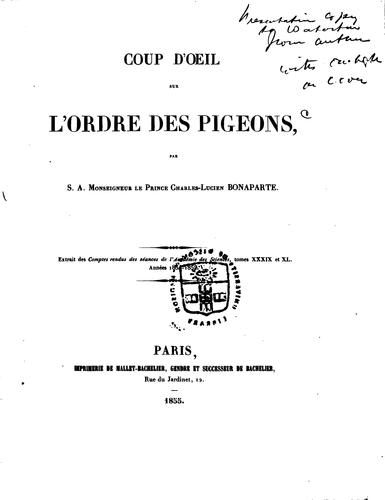 Cover for Coup d'oeil sur l'ordre des pigeons