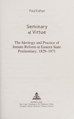 Cover for Seminary of virtue