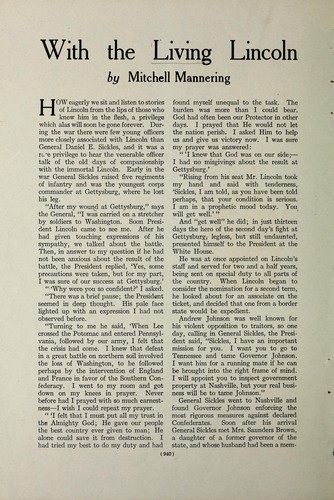 Cover for With the living Lincoln