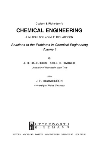 Cover for Coulson & Richardson's chemical engineering.
