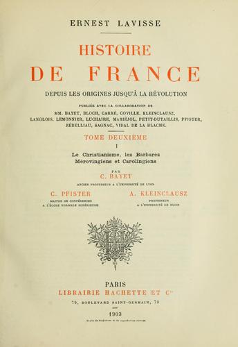 Cover for Histoire de France depuis les origines jusqu'à la révolution