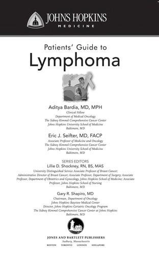 Cover for Johns Hopkins patients' guide to lymphoma