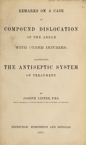 Cover for Remarks on a case of compound dislocation of the ankle with other injuries
