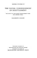 Cover for The social consequences of resettlement