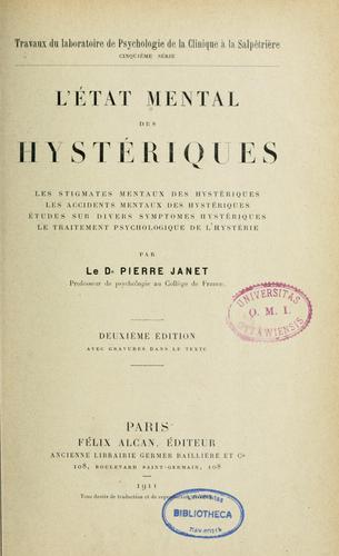 Cover for L'état mental des hystériques