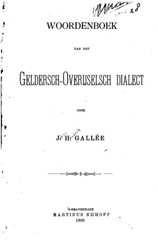 Cover for Woordenboek van het Geldersch-Overijselsch dialect