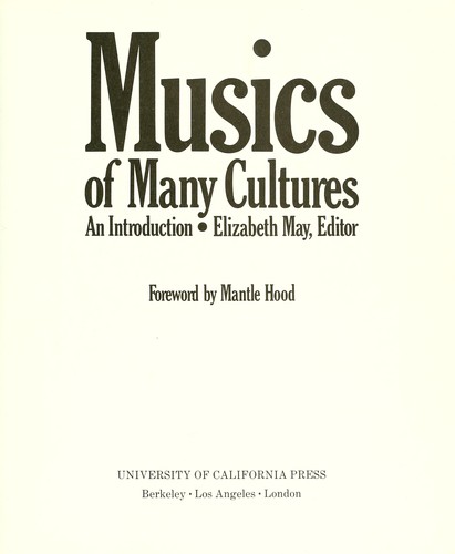 Cover for Musics of many cultures