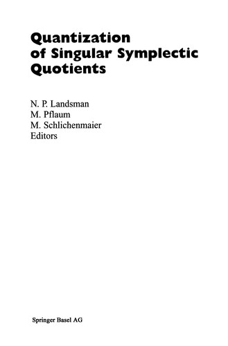 Cover for Quantization of Singular Symplectic Quotients