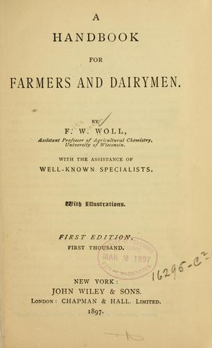 Cover for A handbook for farmers and dairymen.