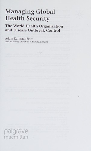 Cover for Managing global health security