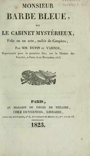 Cover for Monsieur Barbe Bleue, ou, Le cabinet mystérieux