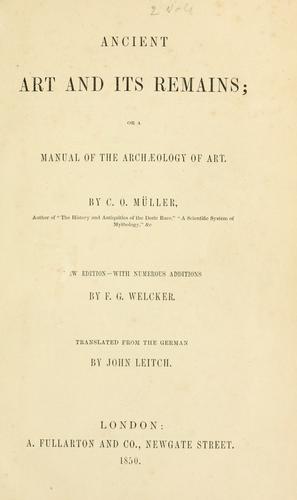 Cover for Ancient art and its remains