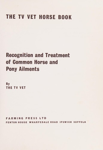 Cover for The T.V. Vet horse book