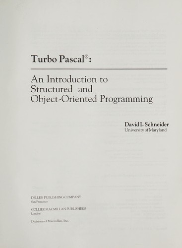 Cover for Turbo Pascal