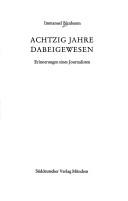 Cover for Achtzig Jahre debeigewesen