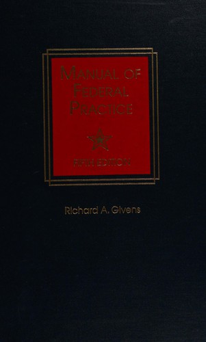Cover for Manual of federal practice