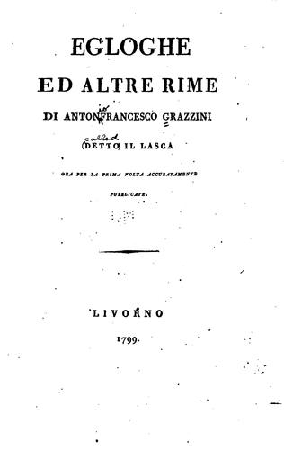 Cover for Egloghe ed altre rime