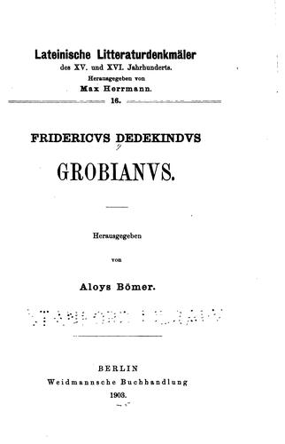 Cover for Grobianvs.