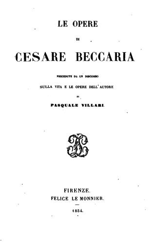 Cover for Opere