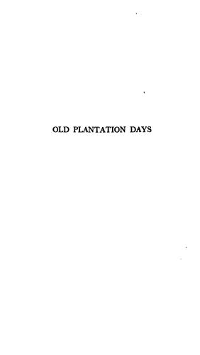 Cover for Old plantation days