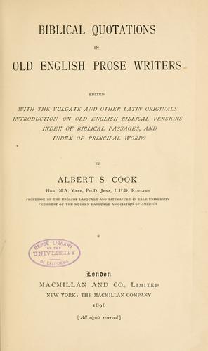 Cover for Biblical quotations in old English prose writers