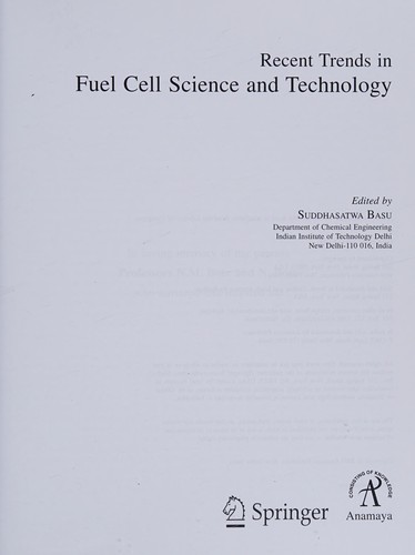 Cover for Recent trends in fuel cell science and technology